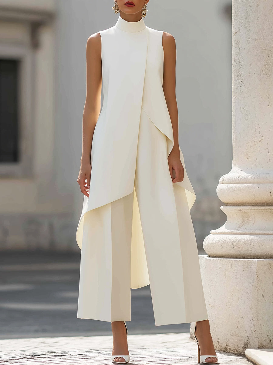 Vestido Largo Candela con Cola Alta y Silueta Fluida