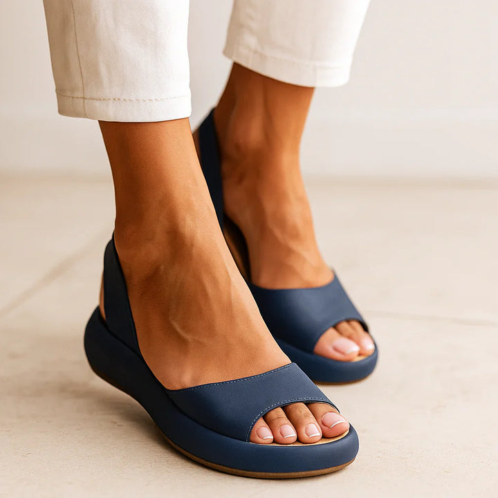 Sandalias de Plataforma con Tiras Cruzadas y Ajuste de Velcro