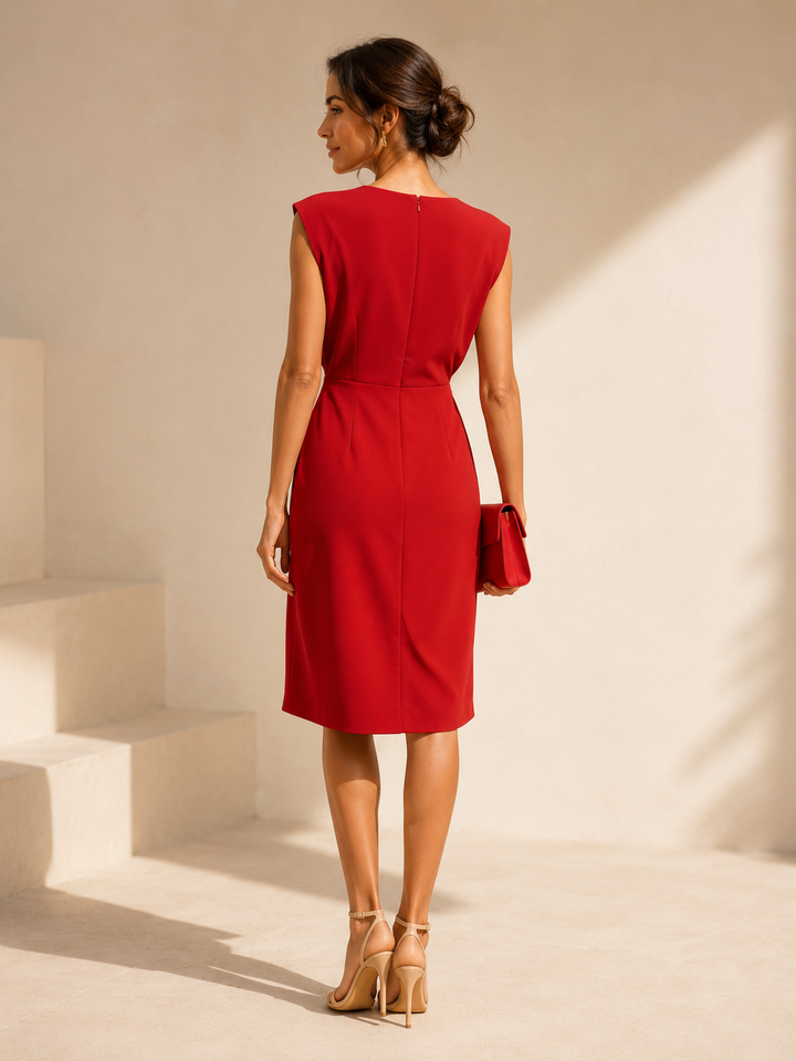 Vestido Clara - Midi Drapeado de Silueta Estilizada