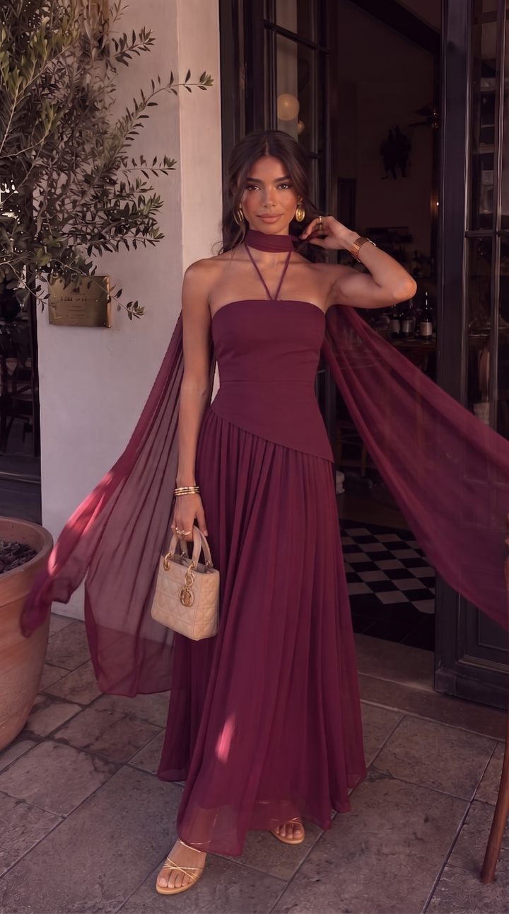 Vestido de Fiesta Asimétrico Palabra de Honor - Ariadna