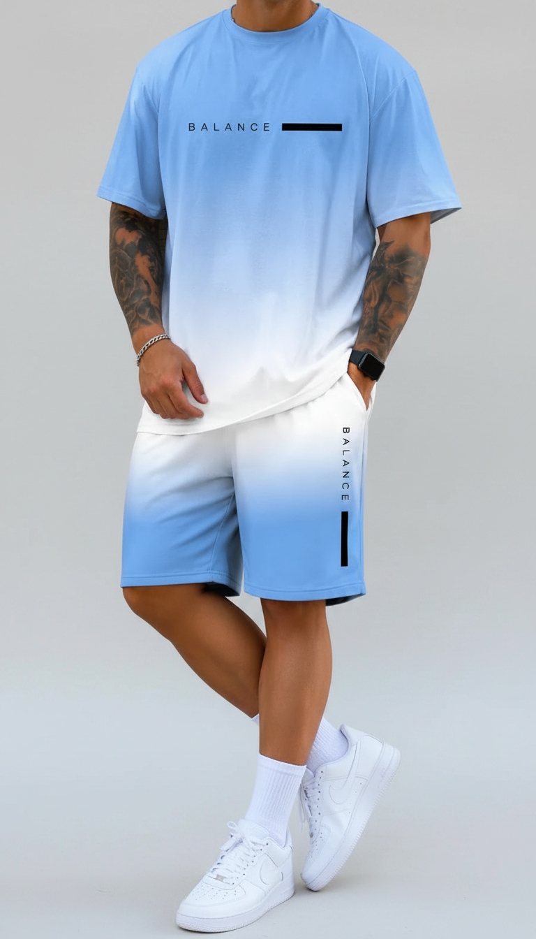 Conjunto Deportivo Estampado con Efecto Degradado