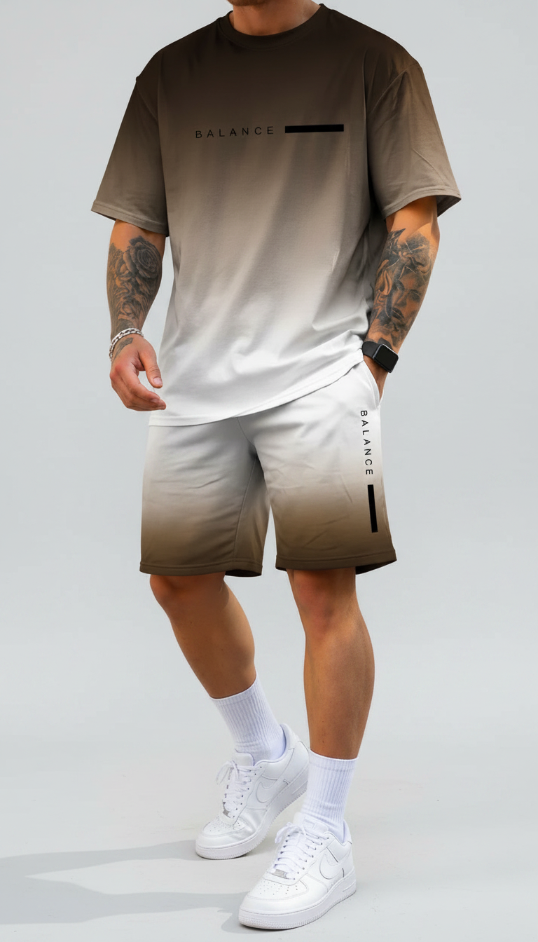 Conjunto Deportivo Estampado con Efecto Degradado