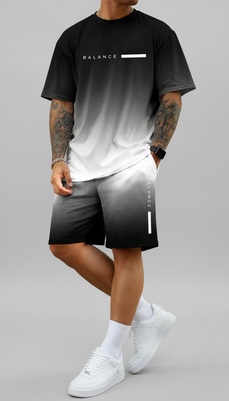 Conjunto Deportivo Estampado con Efecto Degradado