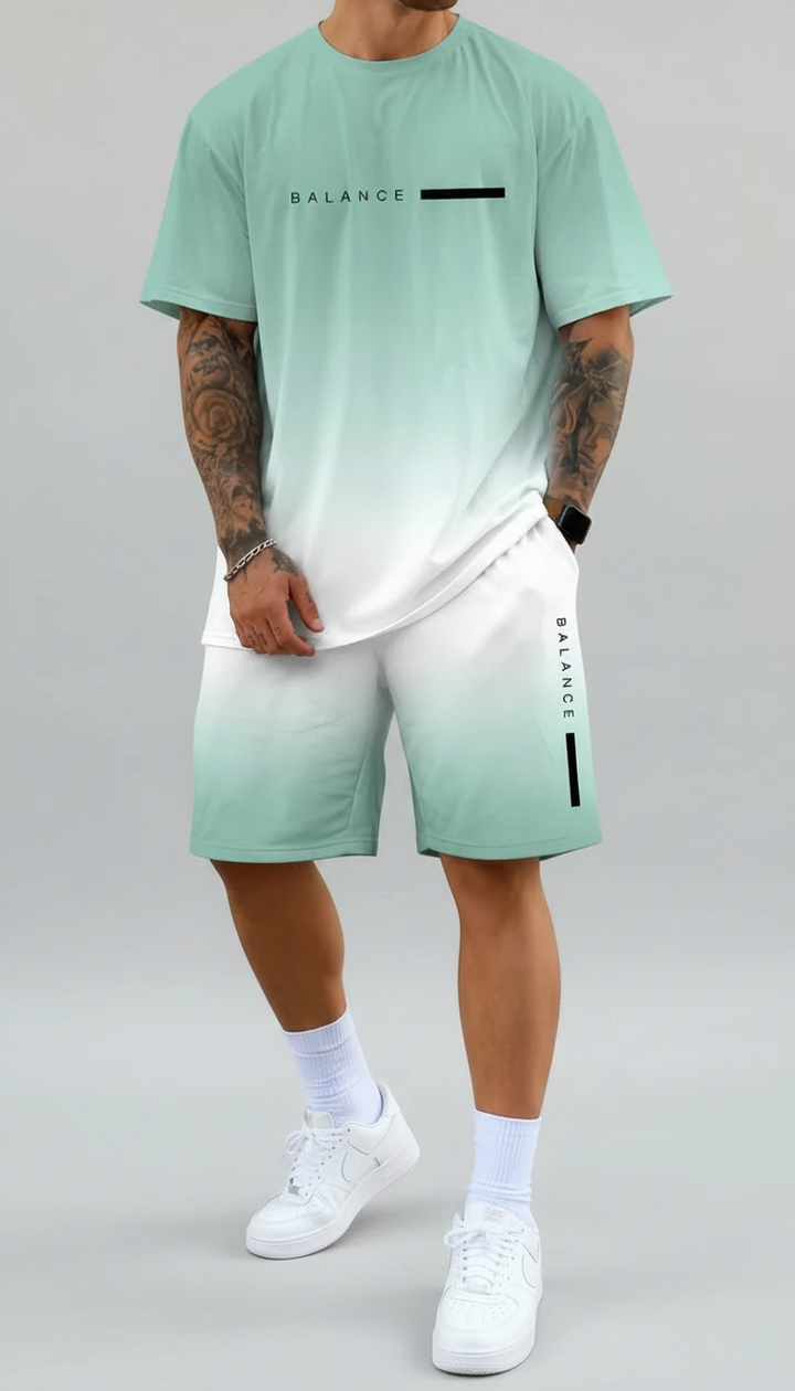 Conjunto Deportivo Estampado con Efecto Degradado