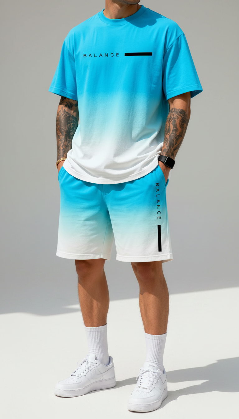 Conjunto Deportivo Estampado con Efecto Degradado