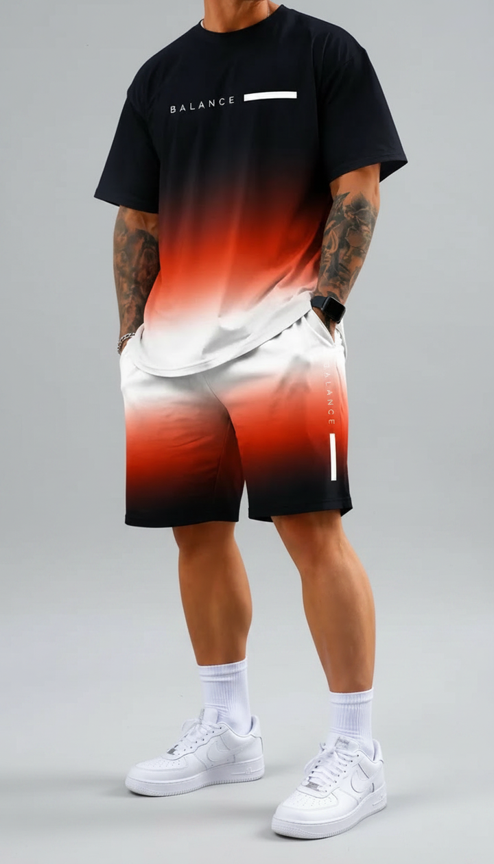 Conjunto Deportivo Estampado con Efecto Degradado