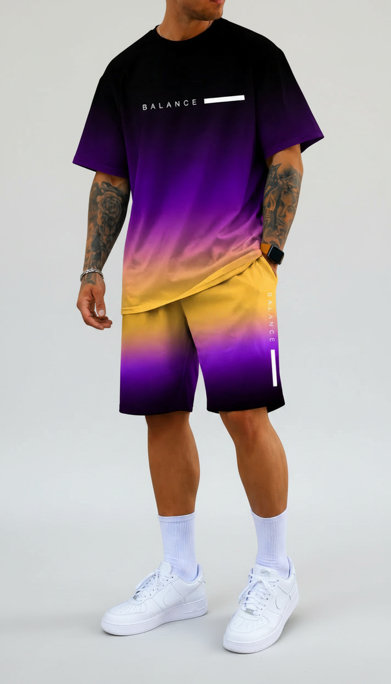 Conjunto Deportivo Estampado con Efecto Degradado
