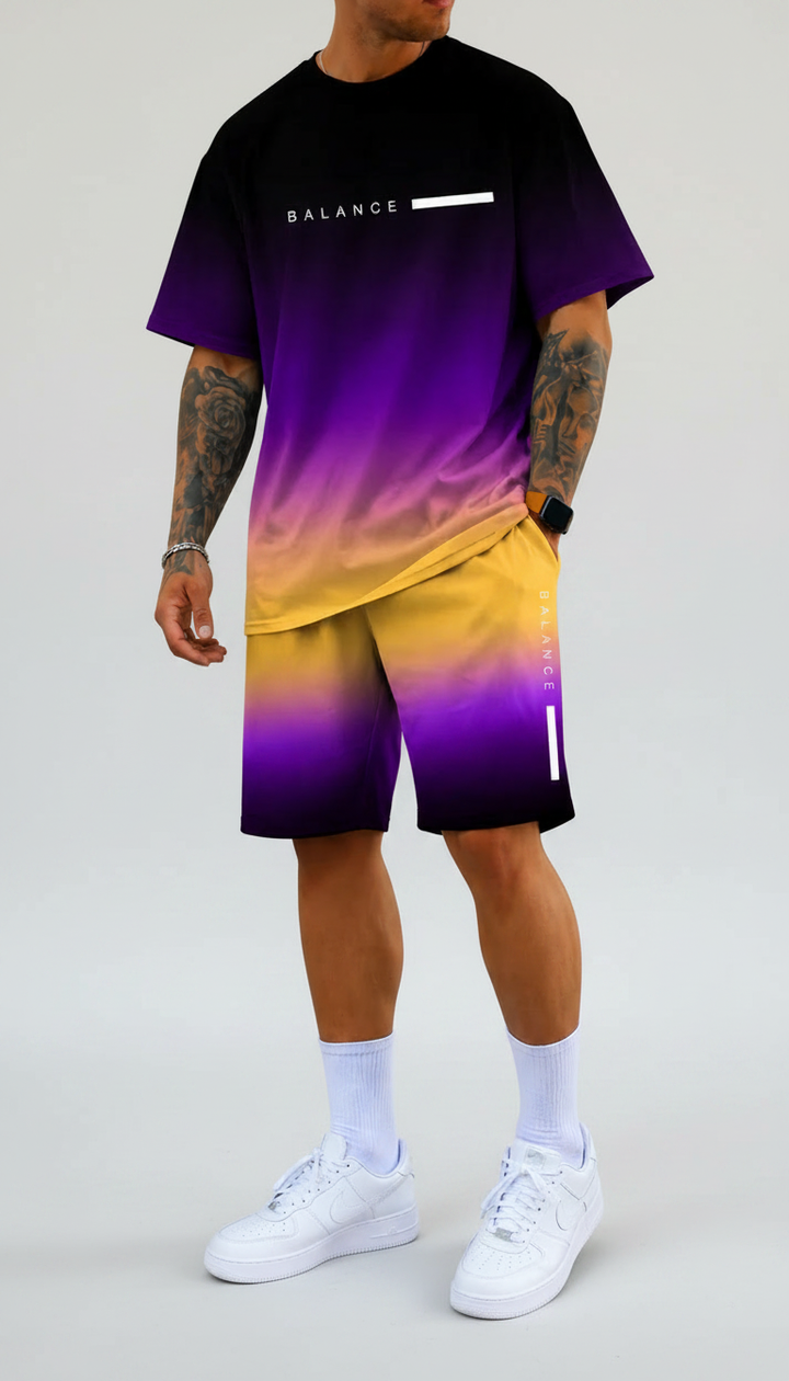Conjunto Deportivo Estampado con Efecto Degradado
