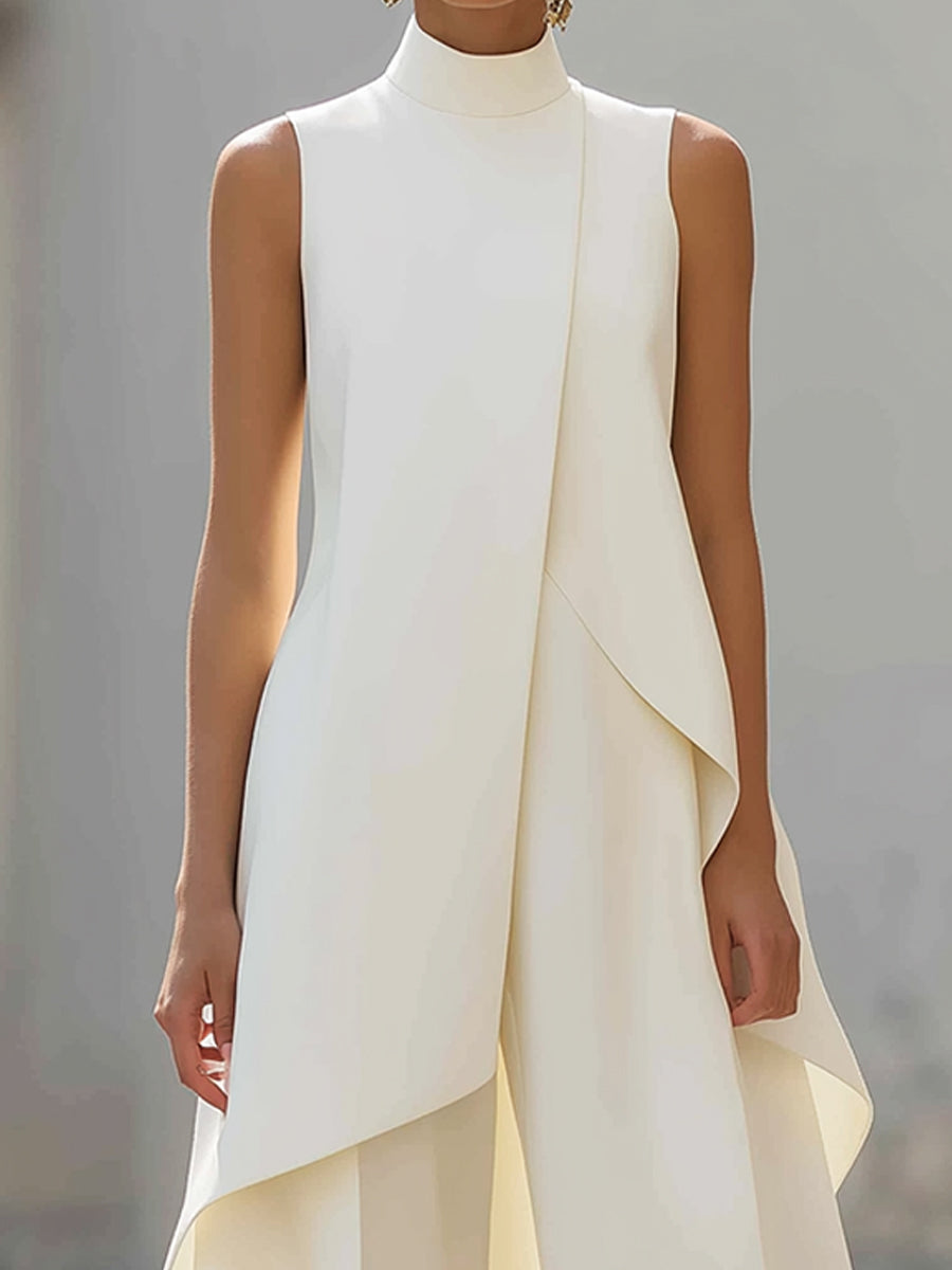 Vestido Largo Candela con Cola Alta y Silueta Fluida