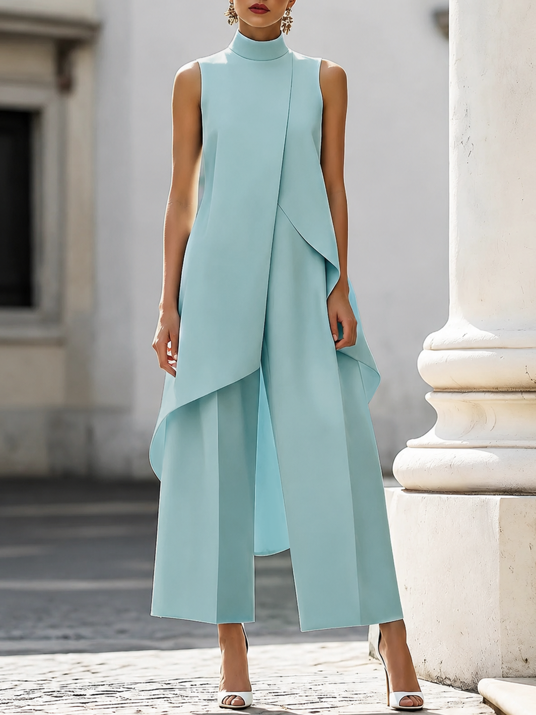 Vestido Largo Candela con Cola Alta y Silueta Fluida