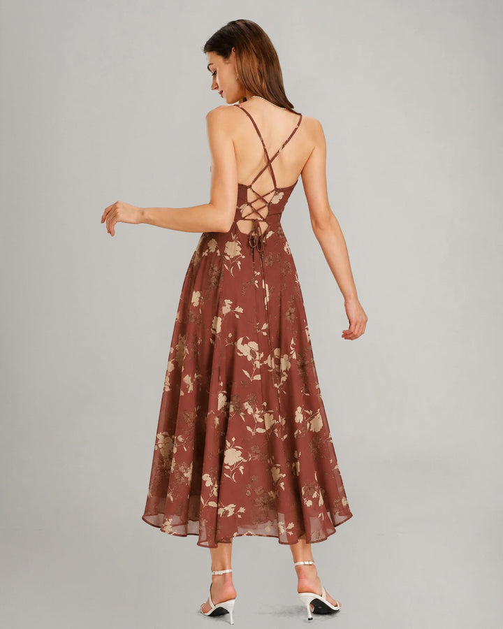 Vestido Maxi Floral con Espalda Descubierta